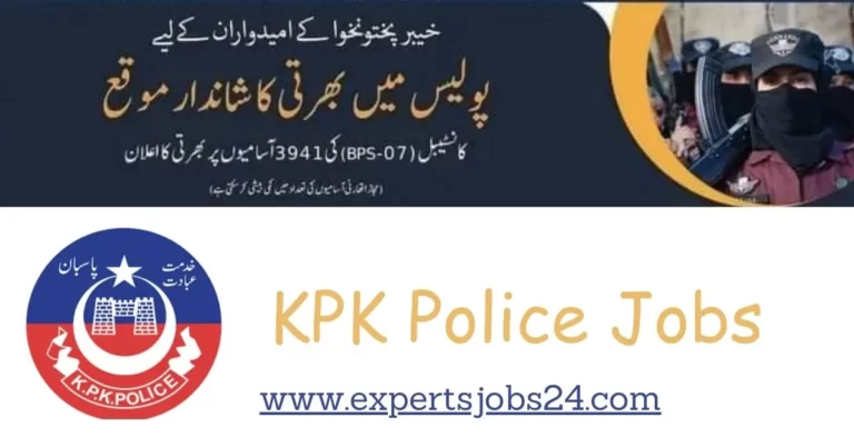 KPK Police Jobs Vacant Posts of Constable (BPS-7) Recruitment ETEA Khyber Pakhtunkhwa Police Apply Online 2024